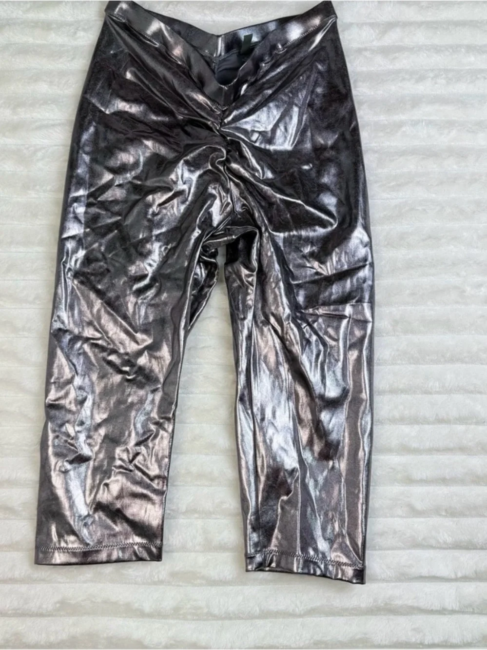 NWT SKIMS Metallic Swim V Waist Pant Medium Carbon Gray Cover Up Ruched Y2K